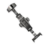 NEFLUM Boucle déployante de montre en acier inoxydable, boucle papillon à double poussoir, boucle déployante à bouton 10-22 mm, accessoires de montre,Noir,20mm