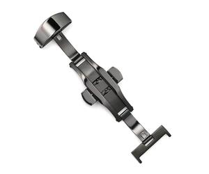 NEFLUM Boucle déployante de montre en acier inoxydable, boucle papillon à double poussoir, boucle déployante à bouton 10-22 mm, accessoires de montre,Noir,22mm