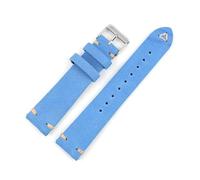 NEFLUM Bracelet de montre en cuir suédé 18 mm - 24 mm Bracelet de montre vintage Bracelet de montre de remplacement,Bleu clair,18mm