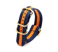 NEFLUM Bracelet de montre en Nylon, 18mm, 20mm, 22mm, 24mm, en toile, Durable, boucle dorée,18mm