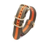 NEFLUM Bracelet de montre en Nylon, 18mm, 20mm, 22mm, 24mm, en toile, Durable, boucle dorée,18mm