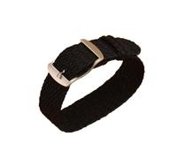Bracelet de montre en toile de Nylon, 14mm 16mm 18mm 20mm 22mm, bracelets de remplacement, accessoires de montre,Noir,20mm