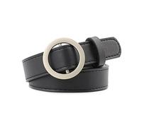 NEFLUM Ceinture à boucle ronde pour femmes, sans trou, largeur de ceinture en jean 2.3cm, ceintures de taille fines décoratives, Noir, 105x2.3cm