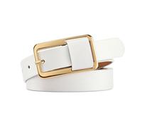 NEFLUM Ceinture en cuir pour femme, 2,3cm de large, ceinture décontractée pour jean, ceinture pour vêtements, accessoires, Blanc, 105cm
