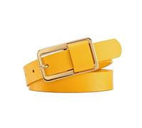 NEFLUM Ceinture en cuir pour femme, 2,3cm de large, ceinture décontractée pour jean, ceinture pour vêtements, accessoires, Jaune, 105cm