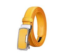 NEFLUM Ceinture en cuir pour femmes, 2.3cm, décontractée, réglable, boucle automatique, ceinture décorative décontractée, Jaune, 90cm