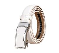 NEFLUM Ceinture en cuir pour femmes, 2.3cm, décontractée, réglable, boucle automatique, ceinture décorative décontractée, Blanc, 100cm