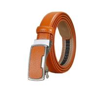 NEFLUM Ceinture en cuir pour femmes, 2.3cm, décontractée, réglable, boucle automatique, ceinture décorative décontractée, Orange, 105cm