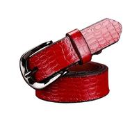 NEFLUM Ceintures en cuir pour femmes, boucle ardillon, ceinture décorative colorée, Jeans décontractés, largeur 2.8cm, Rouge, 110cm