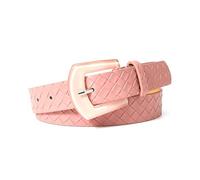 NEFLUM Ceintures en cuir Pu pour femmes, couleur, réglable, pour robe en jean, ceinture décontractée à boucle ardillon, Rose, 108x3cm
