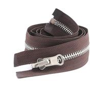 Fermeture à glissière en métal 5#, 85cm, extrémité ouverte, Double face, fermeture éclair, bricolage, manteau, veste, vêtements, accessoires de couture, Café, 85cm