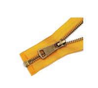 NEFLUM Fermeture éclair colorée en métal à Verrouillage Automatique, extrémité Ouverte, 10cm - 80cm, pour Poche de vêtements, Fermeture éclair de Couture de vêtement, 5#, Jaune, 10cm