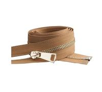 NEFLUM Fermeture éclair colorée en métal doré à extrémité Ouverte, 30/40/50/60/70/80cm, 5#, Verrouillage Automatique, pour vêtements de Bricolage, Kaki, 50cm