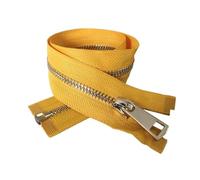 NEFLUM Fermeture éclair colorée en métal doré à extrémité Ouverte, 30/40/50/60/70/80cm, 5#, Verrouillage Automatique, pour vêtements de Bricolage, Jaune, 30cm