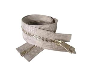 NEFLUM Fermeture éclair colorée en métal doré à extrémité Ouverte, 30/40/50/60/70/80cm, 5#, Verrouillage Automatique, pour vêtements de Bricolage, Beige, 40cm