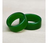 NEFSO Bague en Jade sculptée à la Main Vert Chinois Naturel Bijoux de Boutique de Mode pour Hommes et Femmes Cadeau de Bague en Jaspe (Taille de la Bague : 20) ()