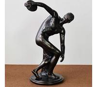 NEFSO Résine Home Art Figure Sculpture Décoration, Statue De Lanceur De Disque Décoration De Bureau Art Décoration De Bureau Décoration De Bureau Collection Cadeau 342014Cm,Noir