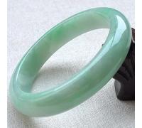 NEFSO Véritable Bracelet jonc en Pierre de jades Chinois Accessoires Bijoux Femmes Hommes Bracelets en jadéite de Birmanie véritable Naturel (Couleur de la gemme : 54mm-56mm) (Jade 54mm)