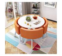 Négociate Combinaison table et chaise pour salon, table ronde et chaises, une table et deux chaises, balcon, bureau, salon, jardin, salle de réunion, magasin de manucure, vêtements S (couleur orange)