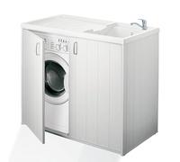 Negrari 6008s Meuble de machine à laver réversible en résine Blanc 109 x 60 x 94 cm