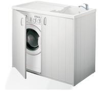 Negrari 6008s Meuble de machine à laver réversible en résine Blanc 109 x 60 x 94 cm