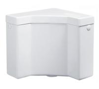 Negrari Caisse WC à sac à dos d'angle en ABS, décharge rapide et silencieuse, isolée, capacité 9 litres, démarrer/arrêter, blanc