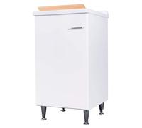 Negrari Comfort 3006DDX Lavabo blanc brillant 45 x 50 H 85 cm Meuble buanderie mélaminé hydrofuge baignoire polypropylène axe bois monté charnières ralenties fermeture battante poignée droite pieds