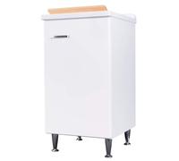 Negrari Comfort 3006DSX Lavabo blanc brillant 45 x 50 H 85 cm Meuble blanchisserie mélaminé hydrofuge baignoire polypropylène axe bois monté charnières ralenties fermeture battante poignée gauche