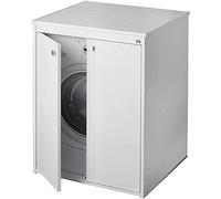 Negrari Couvre-machine à laver AM5012P en résine PVC, résistant à l'humidité, lave-linge, sèche-linge, kit de montage complet, intérieur/extérieur, l70 x p60 x h94 cm, blanc