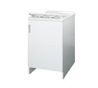 Negrari, Lavabo Lavabo en mélaminé en kit de montage, baignoire résistante aux acides d'usage commun, kit d'échappement inclus, intérieur, L45 x P50 x H85 cm, blanc