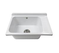 Negrari Spot mural en polypropylène avec piquet en métal, résistant aux intempéries, kit de fixation et kit de vidange inclus, 58 x 38 x 21 cm, blanc