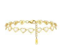 NEHZUS Bracelet à breloques coloré en émail pour femme - Réglable - Fleurs - Cœur - Papillon - Style rétro vintage - Bijou délicat - Cadeau, 20, Acier inoxydable, Pas de gemme No Gemstone