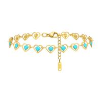 NEHZUS Bracelet à breloques coloré en émail pour femme - Réglable - Fleurs - Cœur - Papillon - Style rétro vintage - Bijou délicat - Cadeau, 20, Acier inoxydable, Pas de gemme No Gemstone