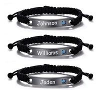 NEHZUS Bracelet jonc d'amitié Bracelets tressés en corde à la main personnaliser graver des personnages de nom