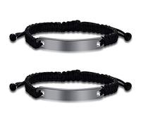 NEHZUS Bracelet jonc d'amitié Bracelets tressés en corde à la main personnaliser graver des personnages de nom