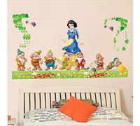 Neige Blanche Princesse et Les 7 Nains Stickers Muraux DIY Filles Chambre Décor Art Vinyle Decal Mural Décoration pour la maison des enfants Snow White