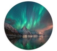 Neige Capped Mountains, Fjords and The Aurores boréales Cadeau Unique Décoration Intérieure Jeu ÉduChatif Challenge Toy Adultes & Enfants des 14 Ans 1000pcs (67.5x67.5cm)