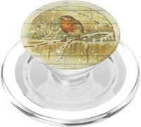 Neige Hiver Rouge-Gorge - Style Vintage Mignon Rouleau de Noël PopSockets PopGrip pour MagSafe