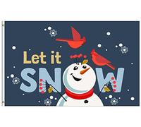 Neige Mignon Bonhomme De Neige Oiseaux Cardinal Baies Flocon De Neige Noël Hiver Drapeau De Festival 90X150Cm Imprimé Drapeau De Jardin Couleurs Éclatantes Bannière De Jardin Pour Porte Clubs