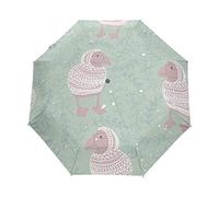 Neige Mignonne D’Oiseau De Canard Parapluie Pliant Ouverture et Fermeture Automatique Protection UV Parapluies Pliant Coupe-Vent Ultra-léger pour Voyager Plage Femmes Enfants Fille