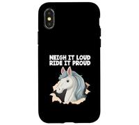 Neigh It Loud Ride It Proud Hobby Cheval Hobby Cheval Hobby Horsing Coque pour iPhone X/XS