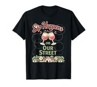 Neighbors with Wine Social Club Suburban Friends Wine T-Shirt