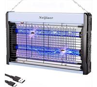 Neijiaer 3200V Lampe Anti Moustique, UV Tue Mouche Electrique Murale Alimentée par USB avec Câble d'alimentation, Conception de Sécurité Anti-Contact avec Plateau, pour Intérieur et Extérieur