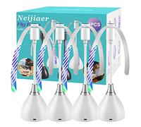 Neijiaer Anti Mouche Anti Mouche Interieur, Ventilateur Anti Mouche de Table 4 Pièces Alimenté par USB ou Batterie, Ventilateur Mouche Table pour Pique-Niques,BBQ,Fêtes(Blanc)