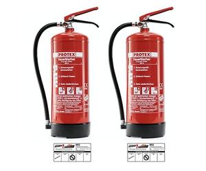 Neijiaer Gloria PDE 6 Protex Lot de 2 extincteurs en Poudre ABC 6 kg avec Support Mural L
