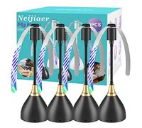 Neijiaer Lot de 4 plumeaux, USB C, répulsif Anti-Mouches avec Interrupteur, Automatique et Flexible, avec Crochet, arrêt Doux, Repousse durablement Les Mouches, Les moustiques et Les guêpes, Noir