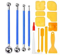 Neikafan 16 Pièces Kit Lisseur Joint Silicone,10 Enlever Joint Silicone,4 Outils De Calfeutrage Boule Métallique,Embout avec Couvercle,Outils de Calfeutrage pour Salle de Bain,Cuisine