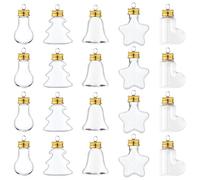 Neikafan Boule Transparente à Remplir 20 Pièces en Acrylique Boules de Noel à Garnir Plastique Ouverte Boule Noël Transparente Remplissable avec Ruban Rouge Satin pour Décor de Fête