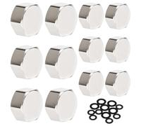 Neikafan Lot de 12 bouchons d'obturation en acier inoxydable 1/2 3/4" avec filetage intérieur, embout 1/2" avec joint en acier inoxydable pour tuyau Gardena