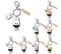 Neikafan Porte Clef Stray Kids Kpop 8 Pièces - Keychain Lightstick, Skzoo Felix - Cadeau d'Anniversaire et de Noël pour Enfants